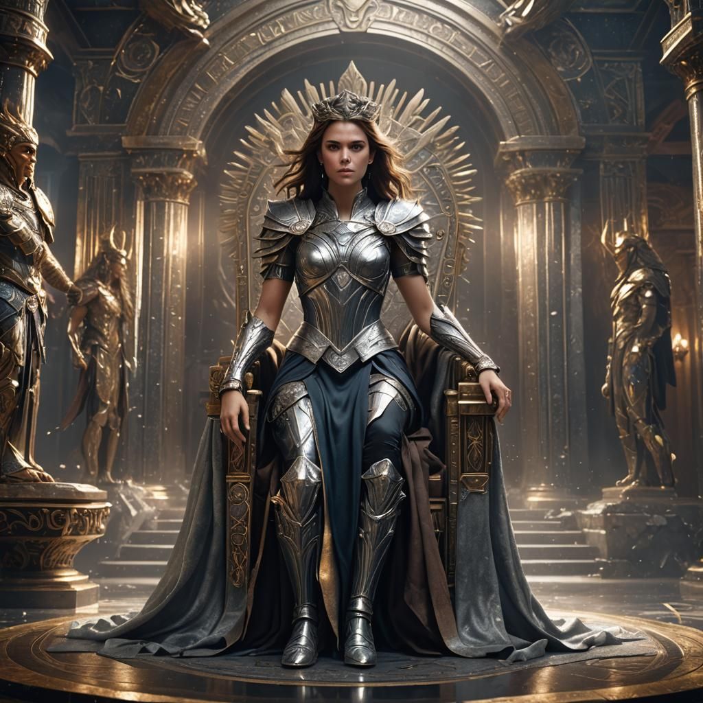 Rebecca in Zeus Throne Room, Detailed Digital Art