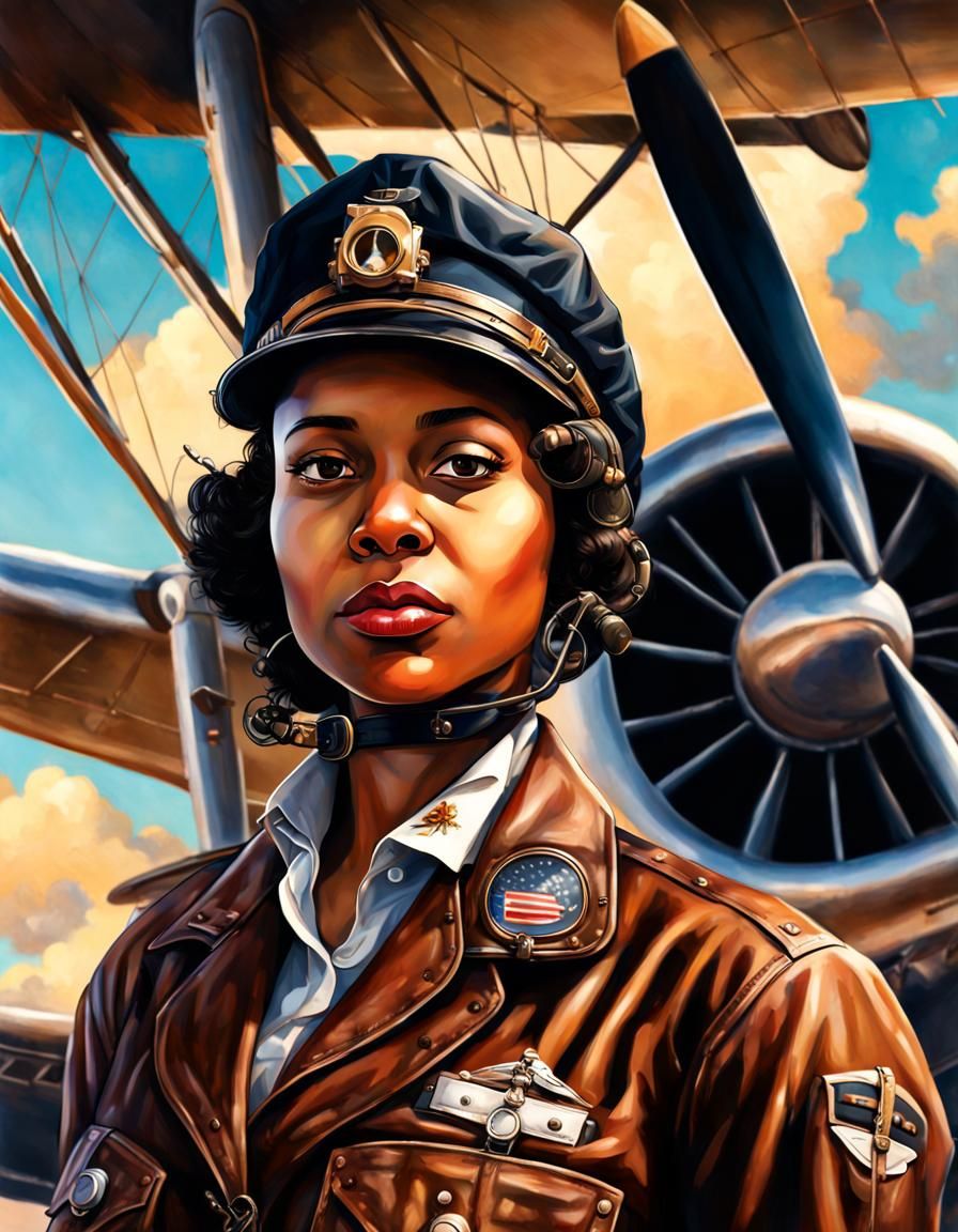 Bessie Coleman in the 1930s: Hyperrealistic Splash Art