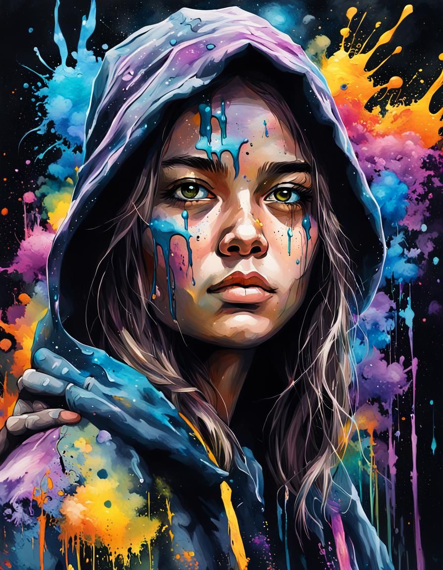 Enlightened Sorcerer Portrait in Digital Watercolor Style