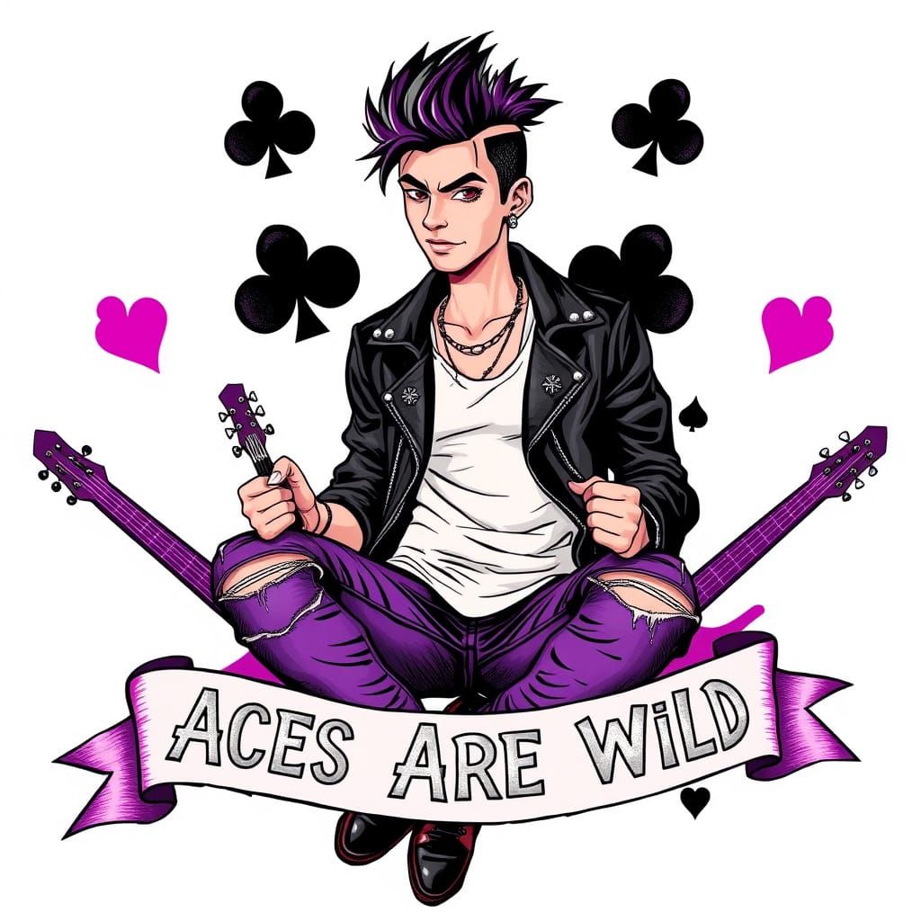 Bold Asexual Rebel with Fierce Attitude and Edgy Style