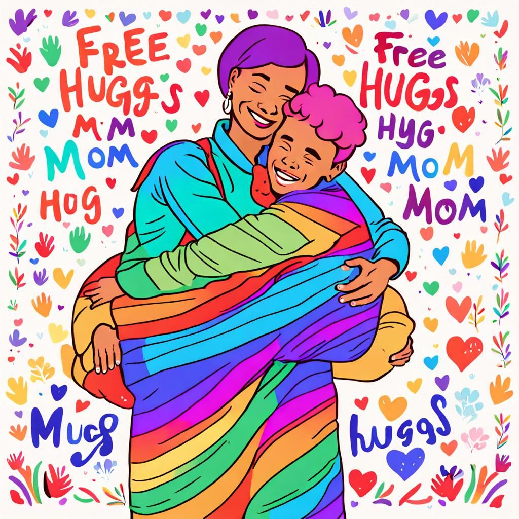 LGBTQ+ Free Mom Hugs AI Image