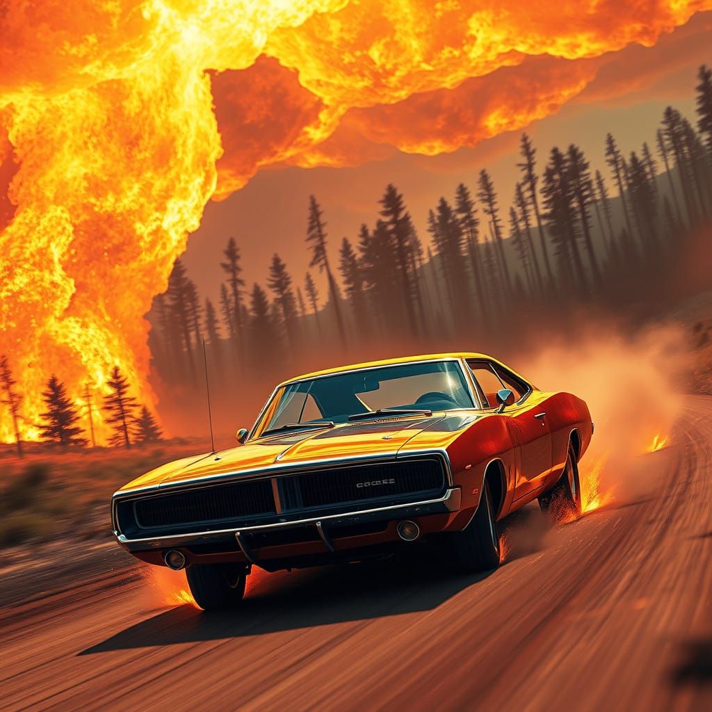 Electric Apocalypse: 1969 Dodge Charger Engulfed by Fiery To...