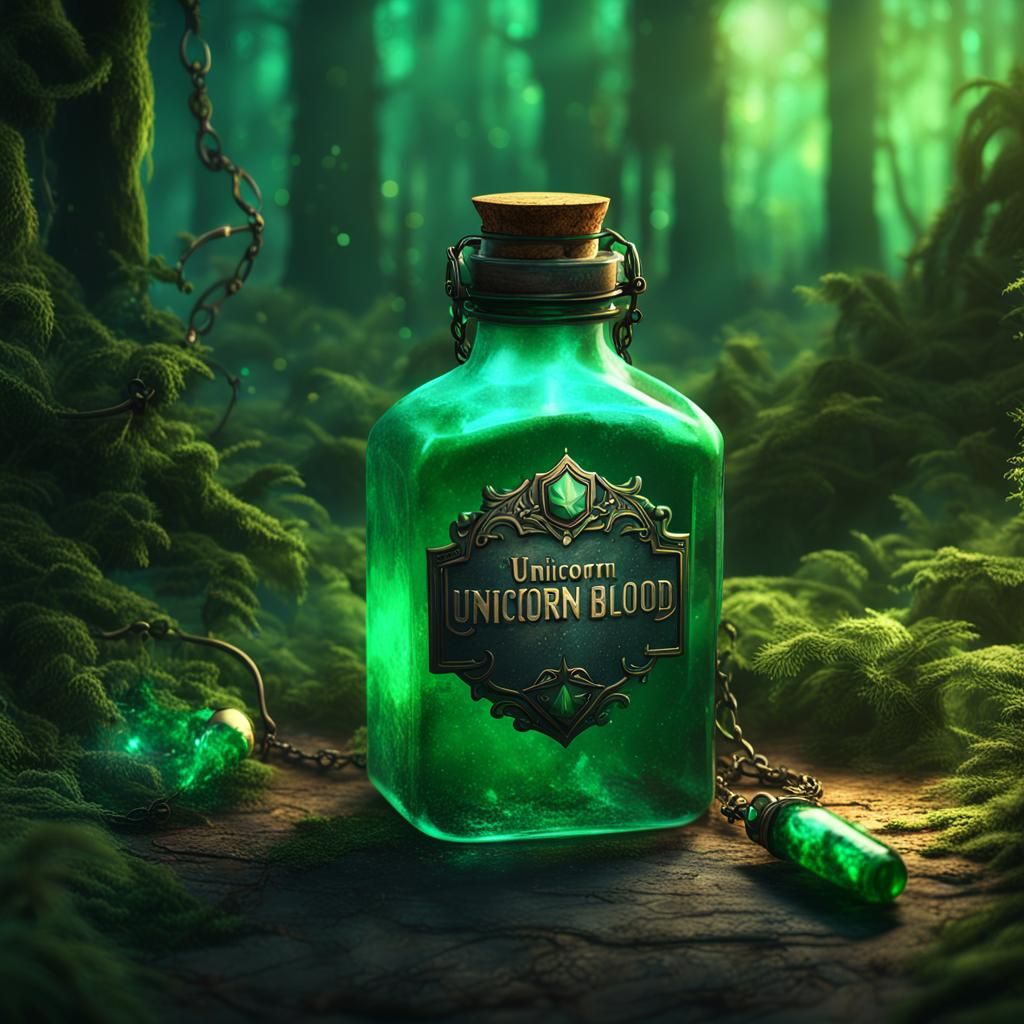 Unicorn Blood Necklace in Enchanted Forest