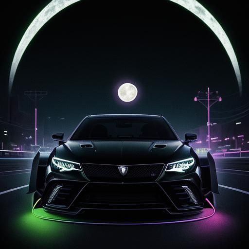 Neon Tokyo Street Scene in Anime Style