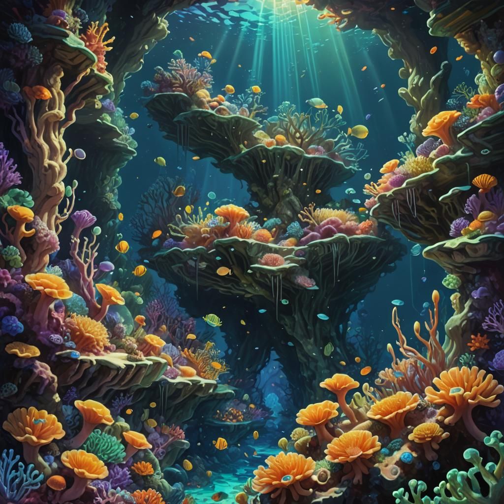 Underwater Choir Performance on Coral Reef Stage