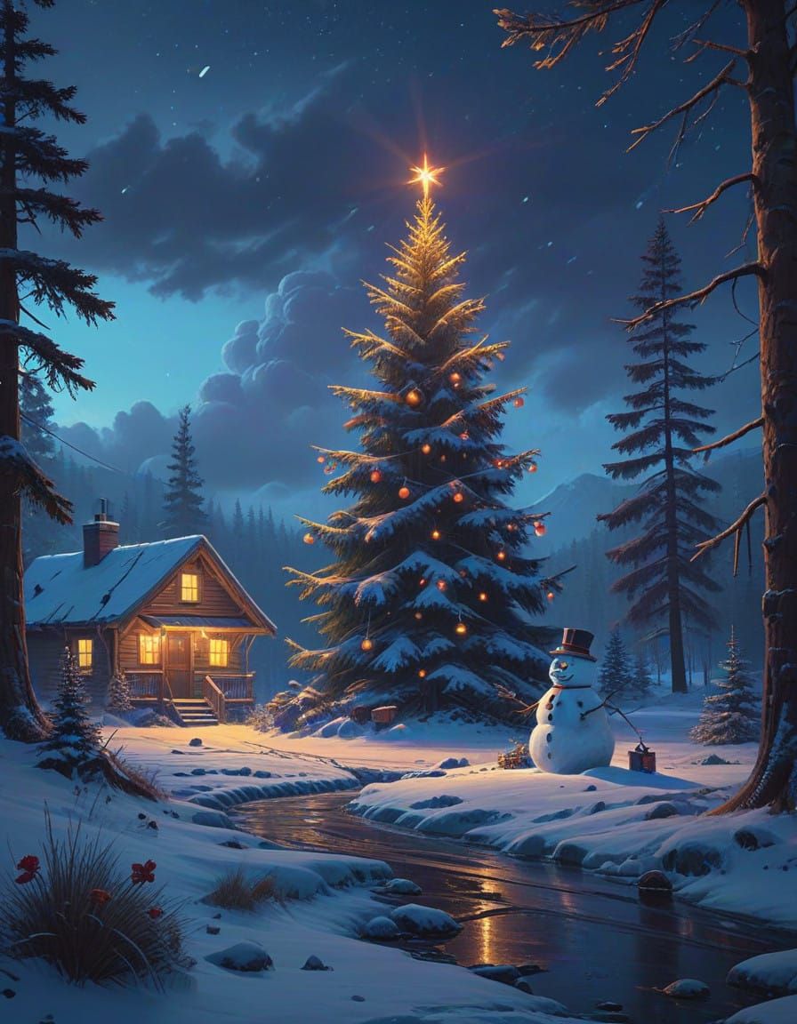 Winter Wonderland in Vibrant Oil Painting Style