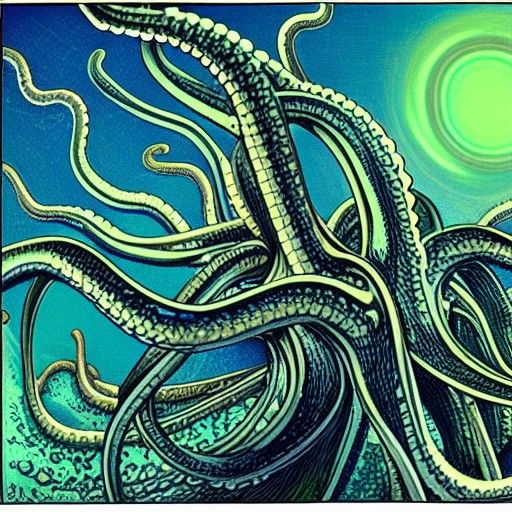 Biopunk Tentacles with Kintsugi and 3D Shading