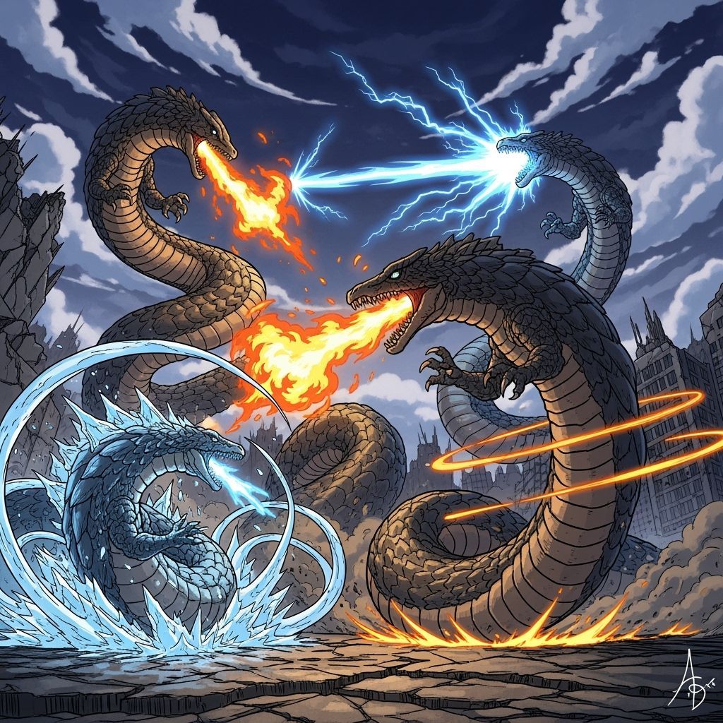 Kaiju Battle: Marepmosaurs Unleash Fire, Ice, and Electricit...