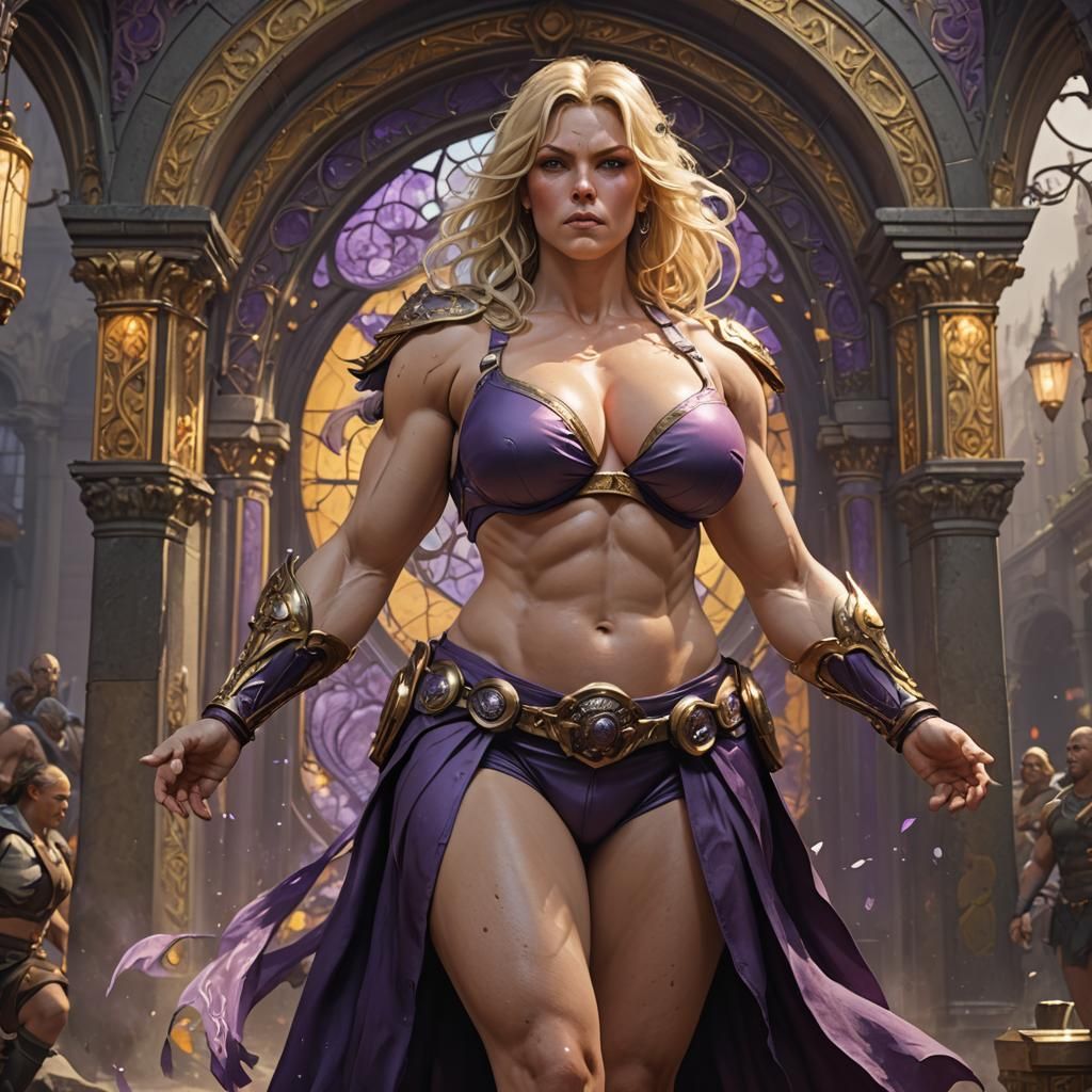 very nice large muscle woman ,blond,muscle ,chubby hips,larg...