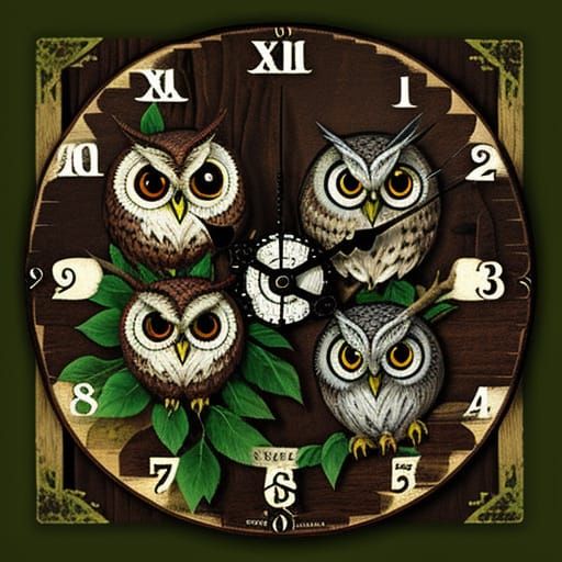 Wood Sprites Use Owl as Clock