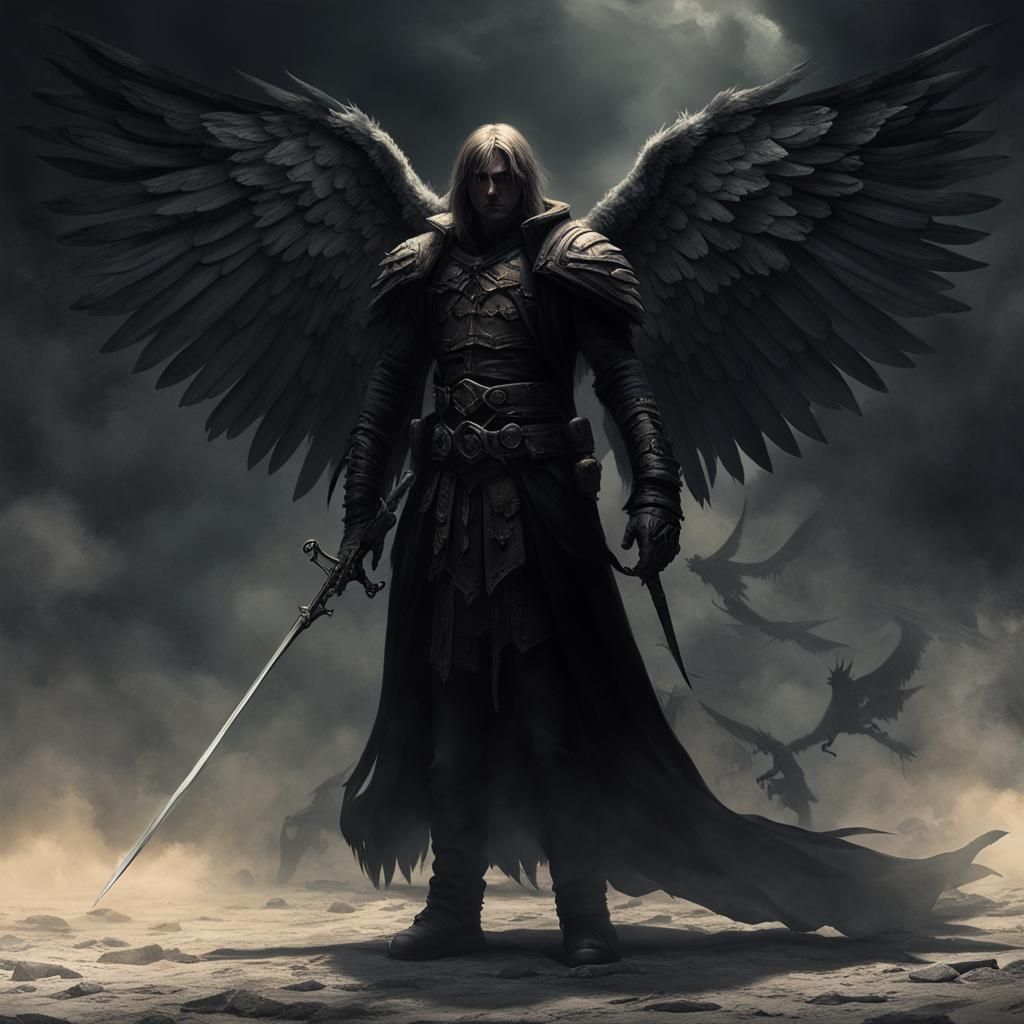 Dark Angel in Paradise: Dramatic Fantasy Art