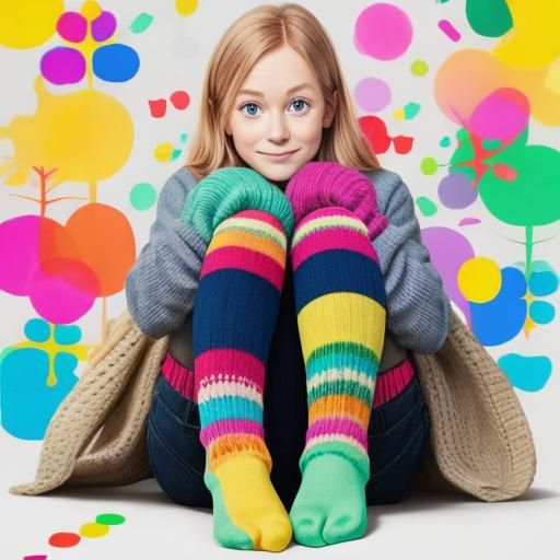 Swedish Woman's Colorful Socks