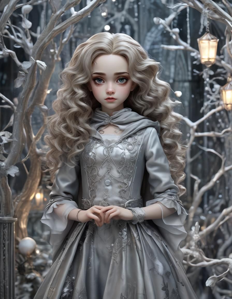 Hermione Granger in Silver Dress, Digital Art