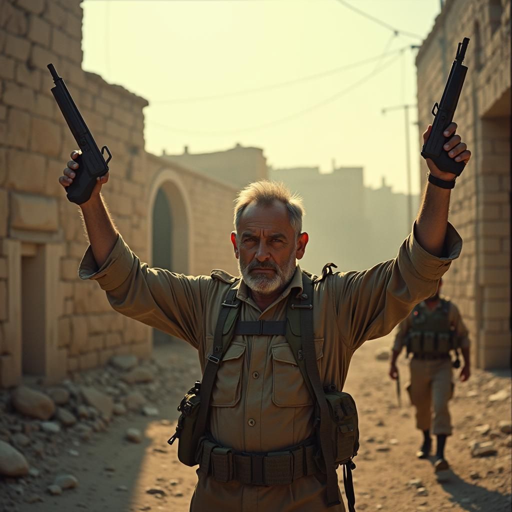 Surrender in Gaza: A Cinematic Film Still