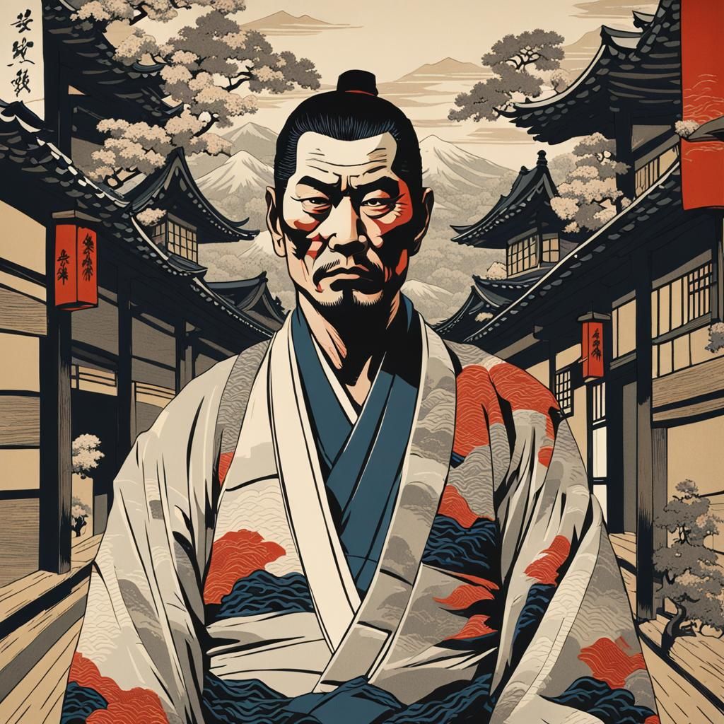 Ukiyo-e Yakuza warrior