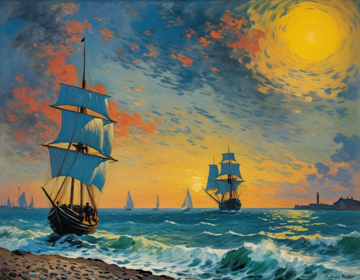 Lonely Sailor in Impressionist Style