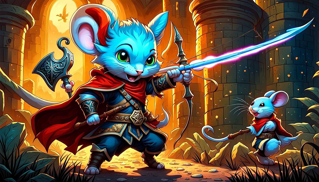 Diablo Rogue vs Mouse in Surreal Painting