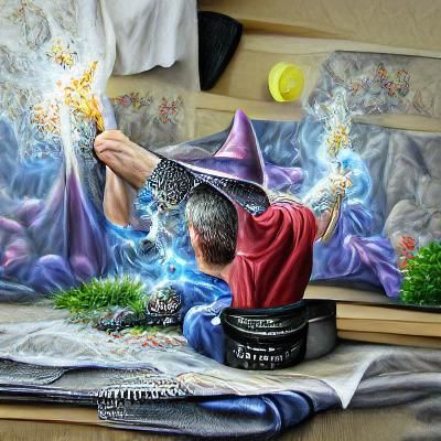 Fantasy Wizard Casting a Spell