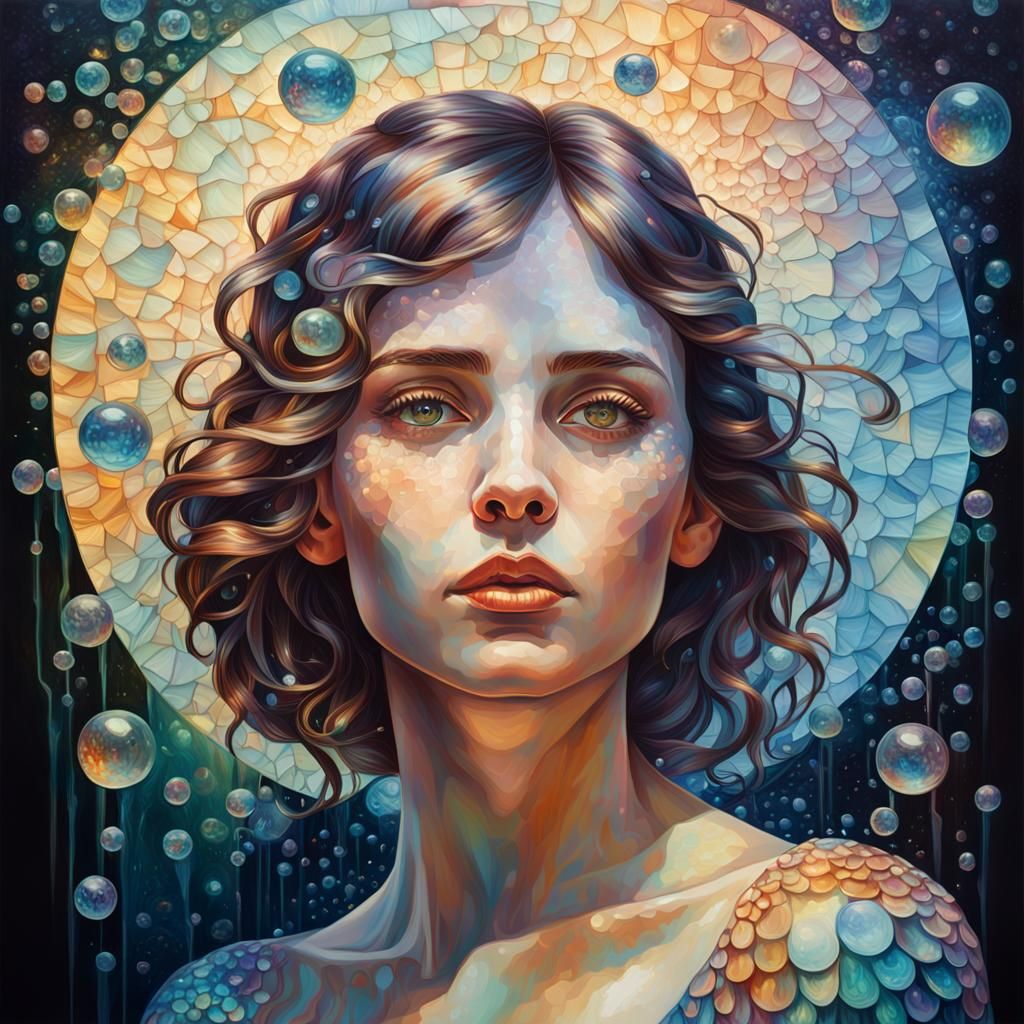 Luminescent Woman Portrait in Hyper-Realistic Oil Painting