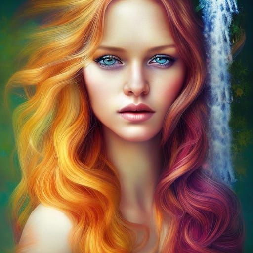 Goddess of Waterfalls and Wildflowers by Artgerm