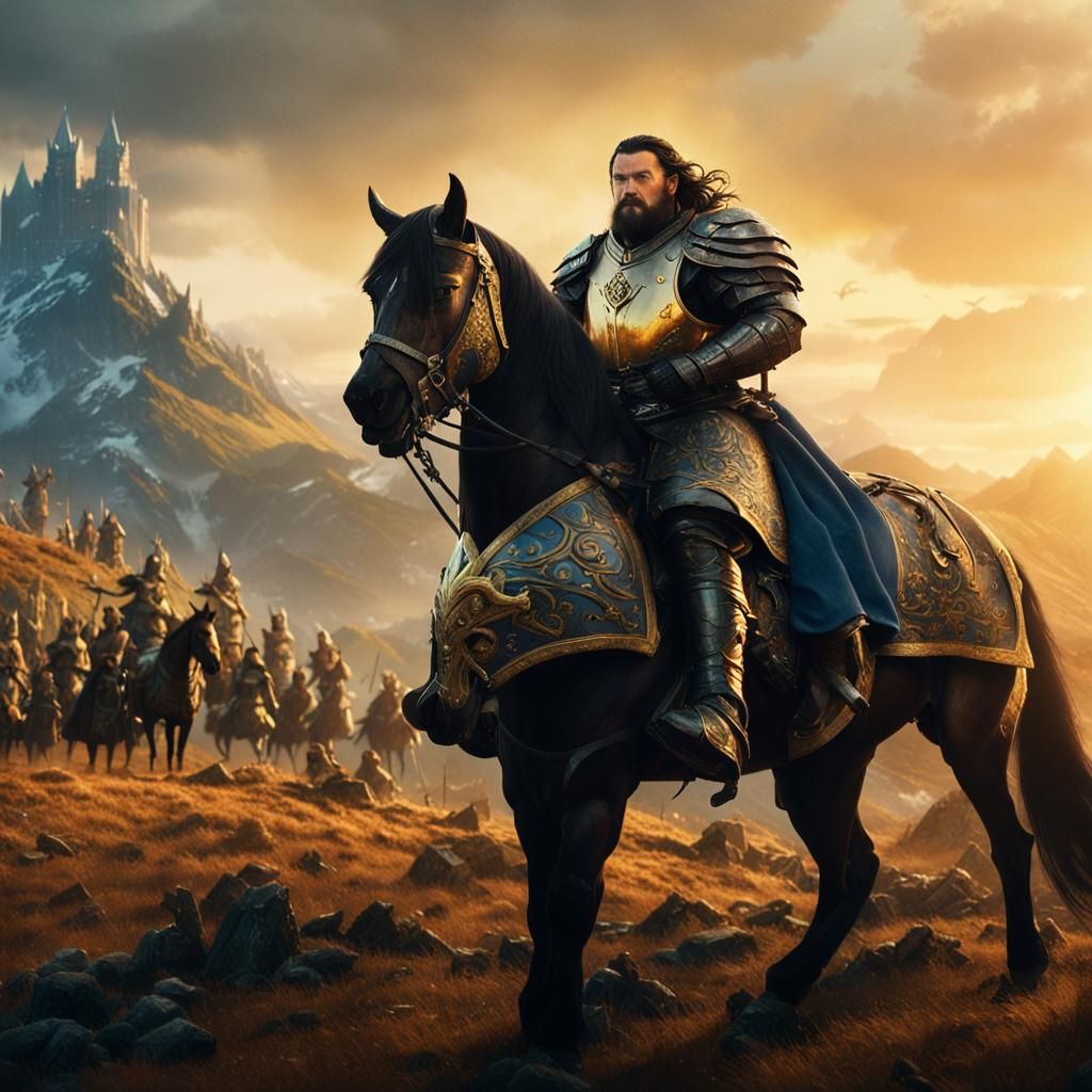 Robert Baratheon on Stallion in Medieval Style