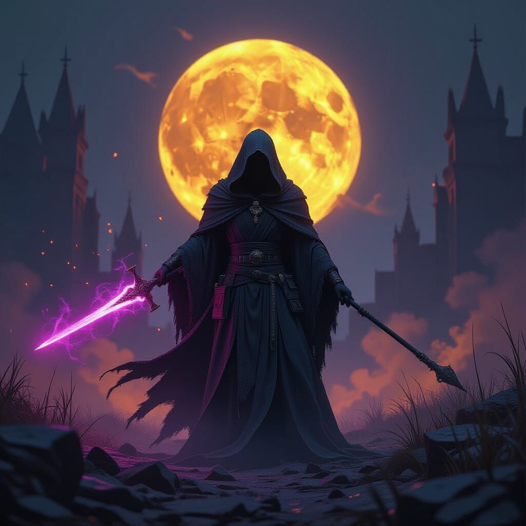 Magical Healer on Dark Fantasy Battlefield