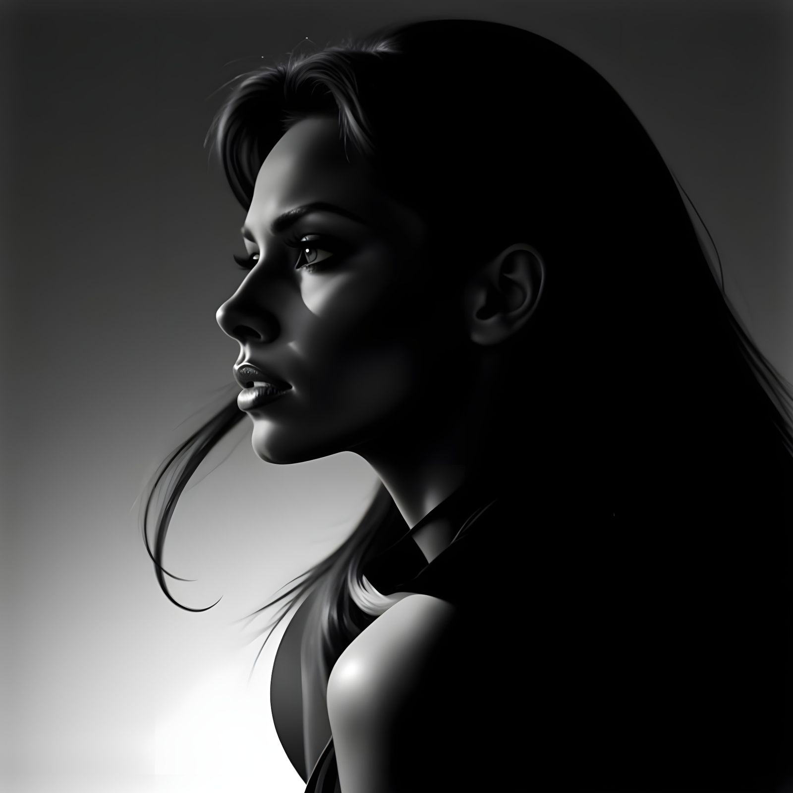 Silhouette Modeling Pose in Chiaroscuro Style