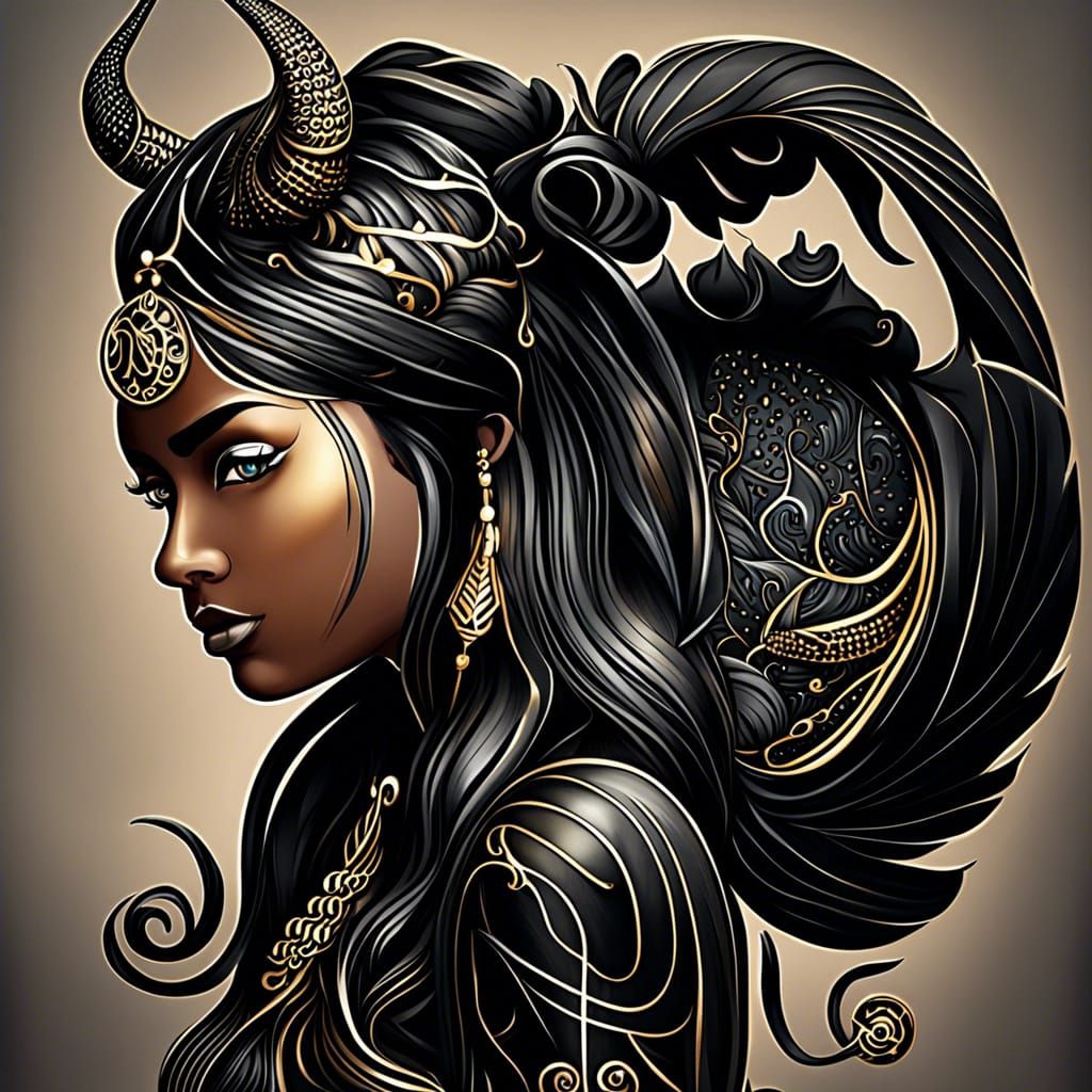 Scorpio Zodiac Sign as Beautiful Woman Illustration