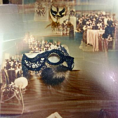 Elegant Masquerade Ball in Vintage Photo Style