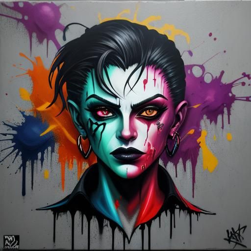 Vampire Attack in Graffiti Street Art Style