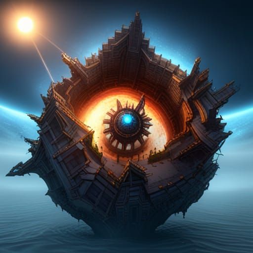 Fantastical Elemental Orbs: Detailed Matte Painting