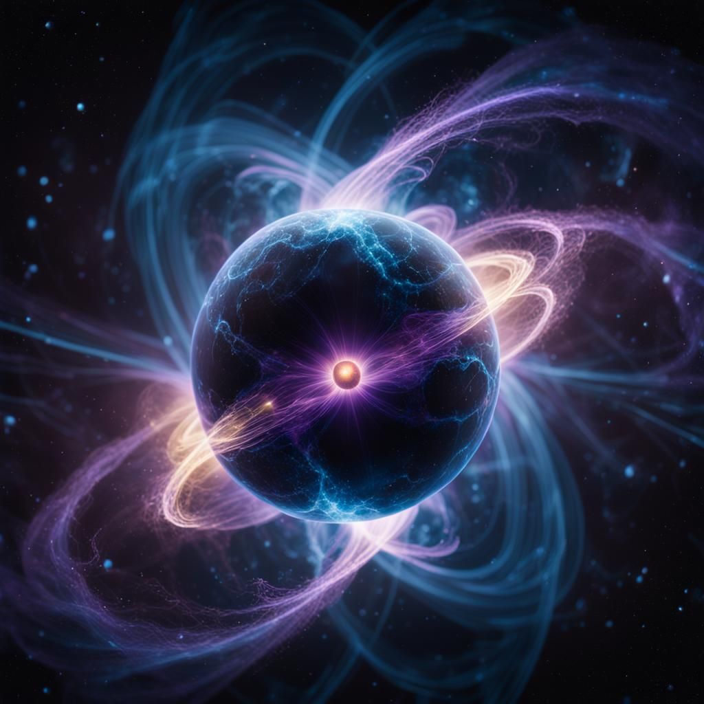 Realistic Hydrogen Atom in Space: Cinematic Film Still