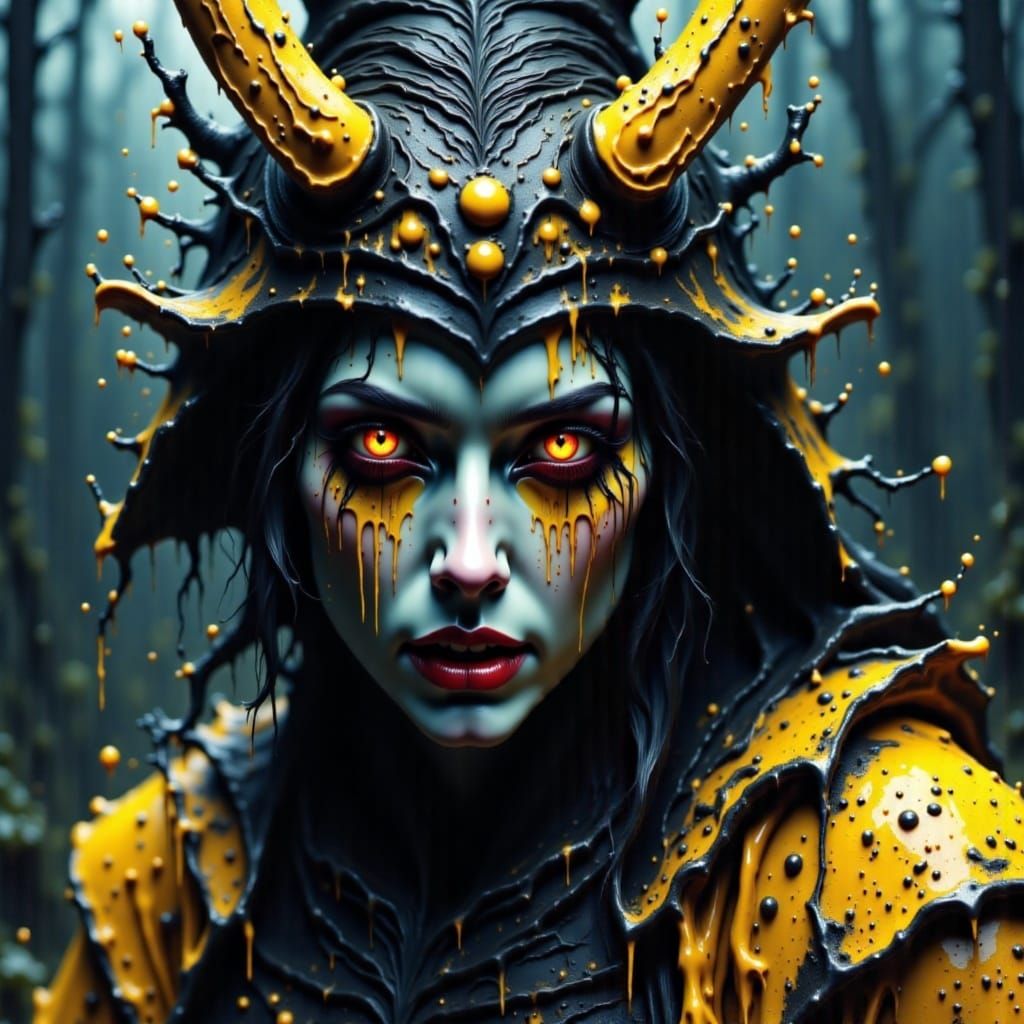 Gooey Samurai in a Splattered, Impressive Style