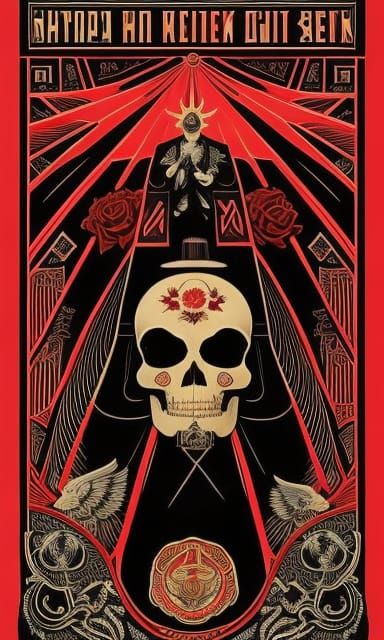 Winged Skull Demoness in USSR Propaganda Style