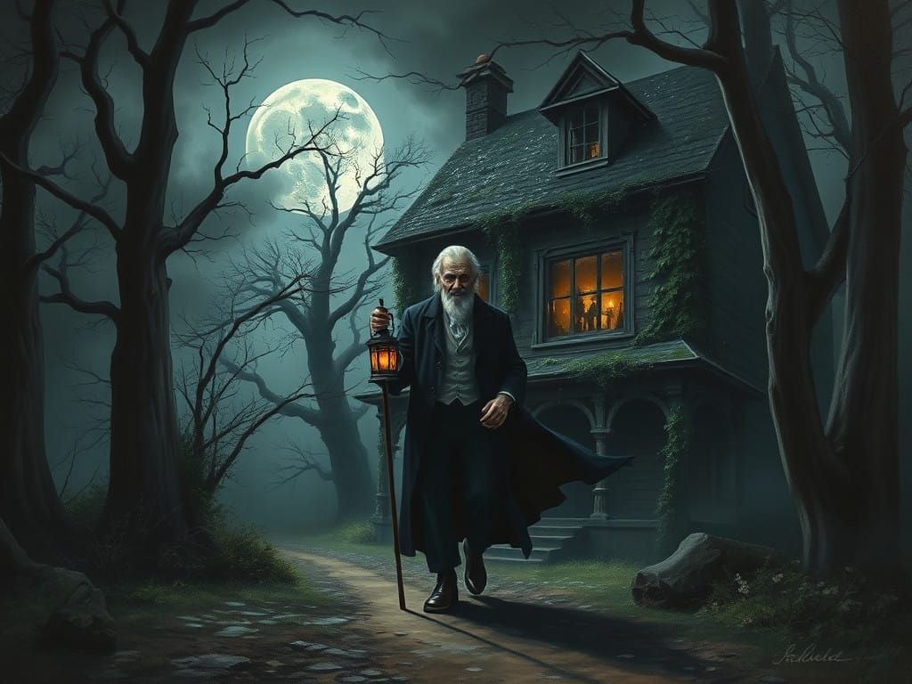 Gothic Wanderer in Mysterious Shadowlands