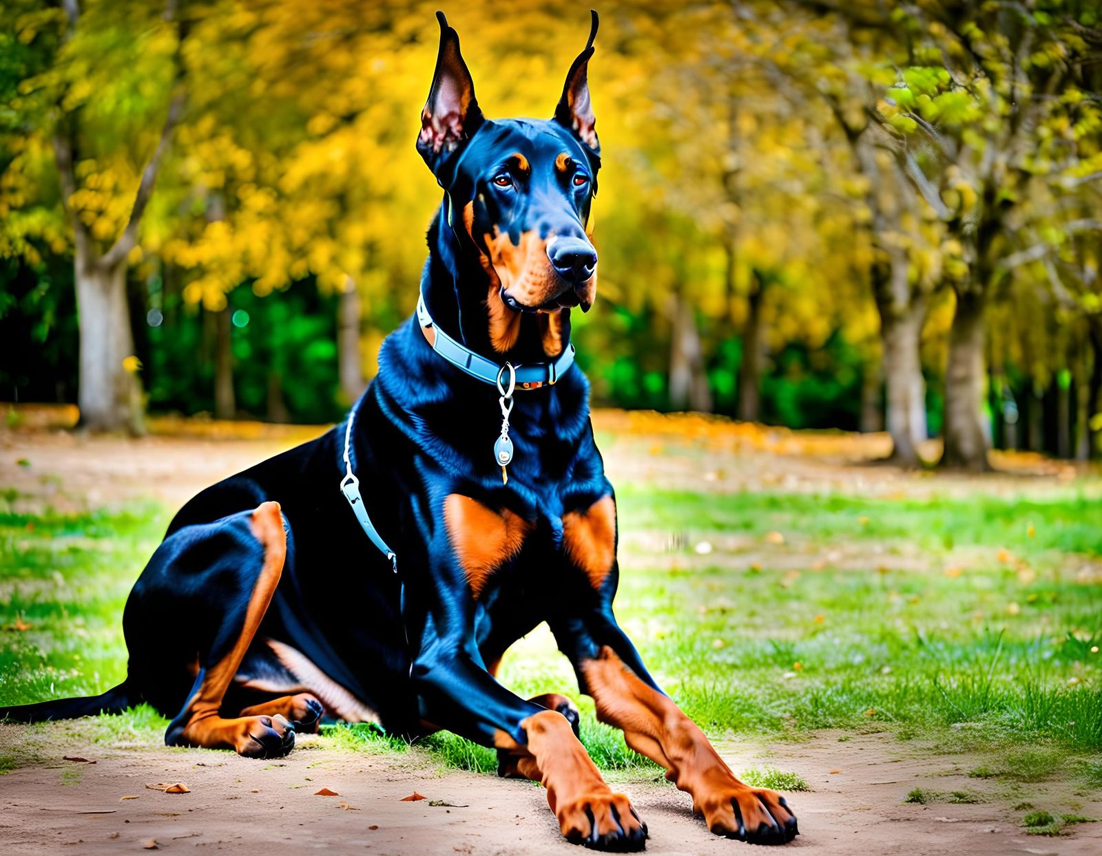 Attentive Doberman Portrait