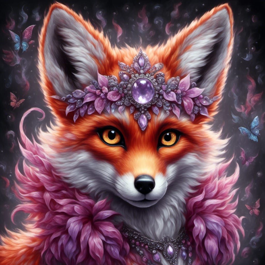 Flaming Fox with Prismatic Eyes