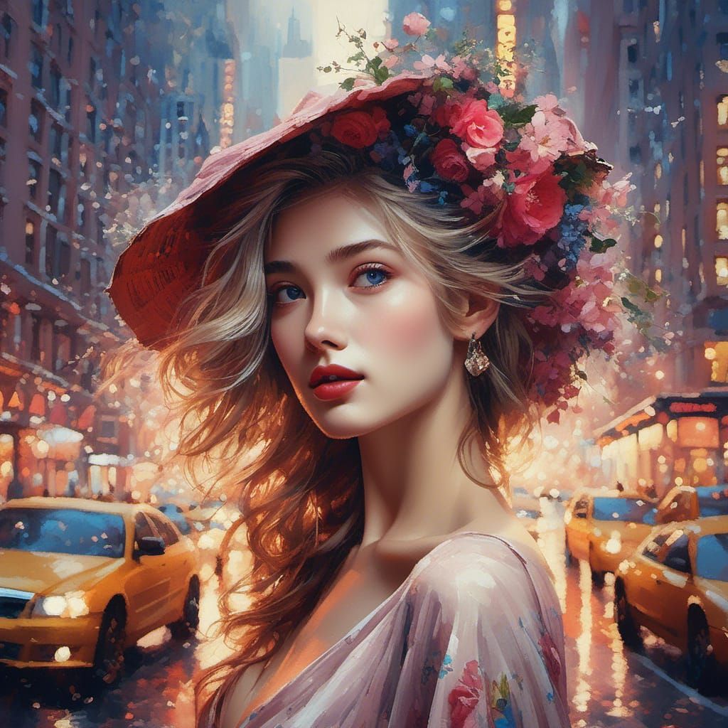 Elegant Woman in Manhattan Portrait