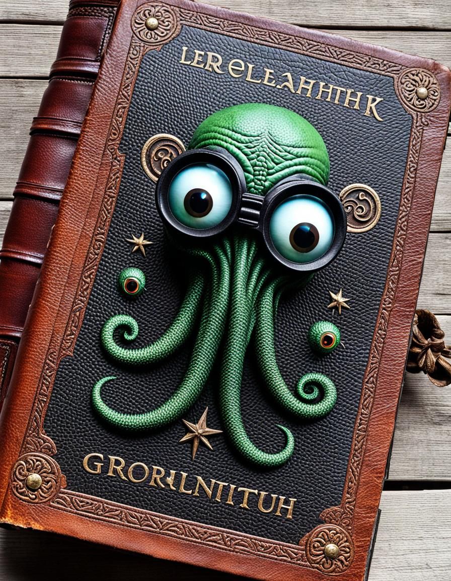 Googly Eyes on Cthulhu Ancient Book