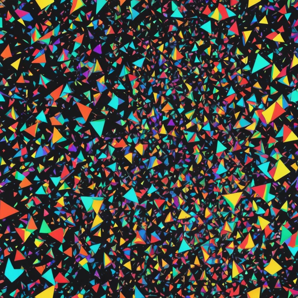 Psychedelic Holographic Silhouette on Black Background