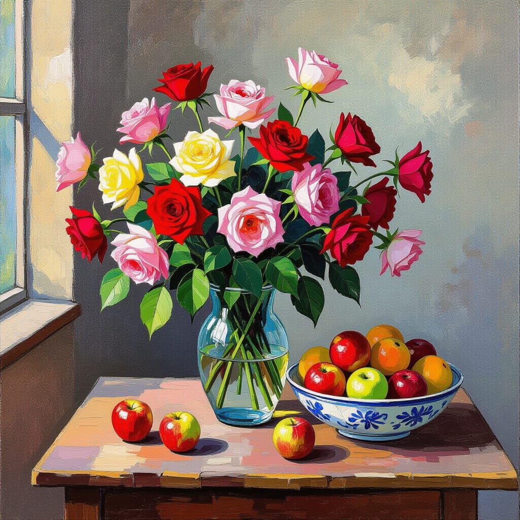 Floral Still Life in Impressionist Style