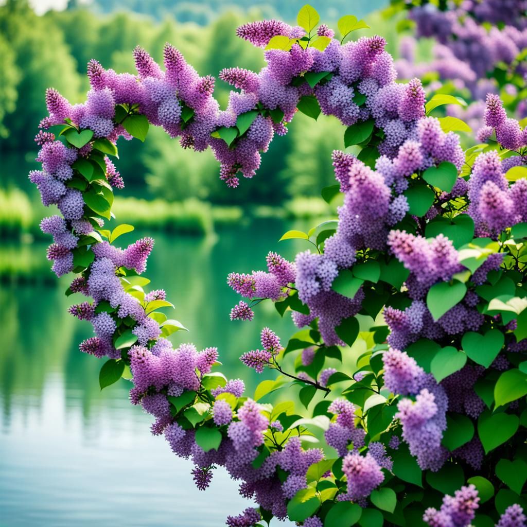 Lilac Heart by the Lake: Professional Photography