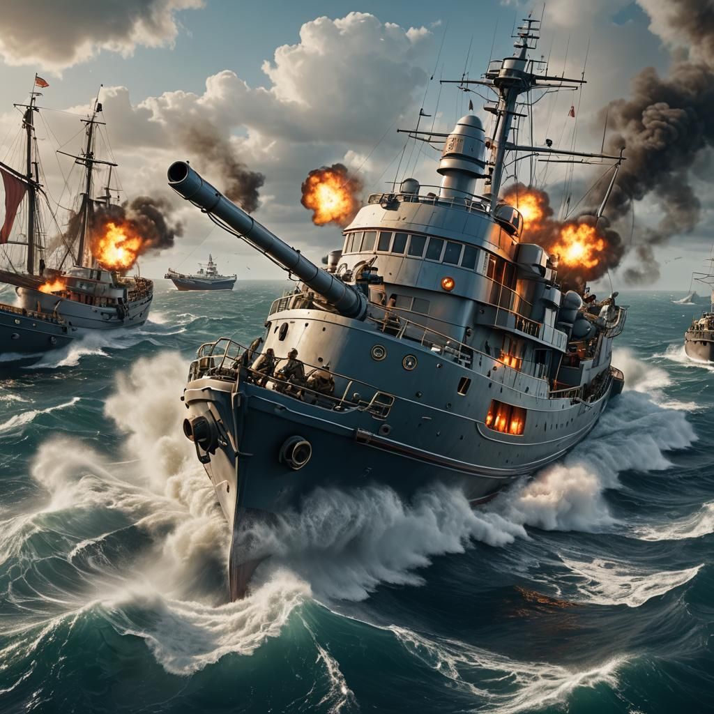 Trawler Engages Yacht in Fantasy Naval Battle