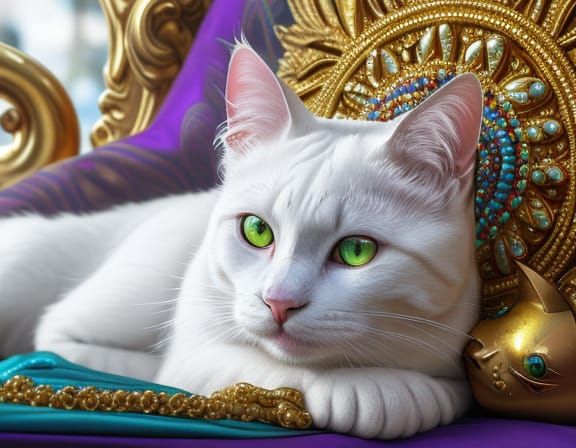 White Cat on Mardi Gras Float, New Orleans