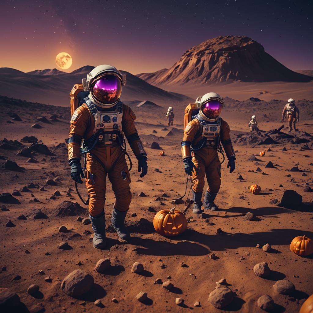 Halloween on Mars: A Cinematic Sci-Fi Still