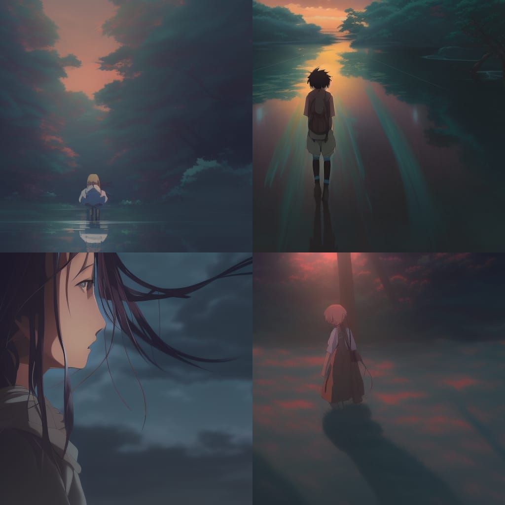 Anime Landscape Art in Style of Makoto Shinkai