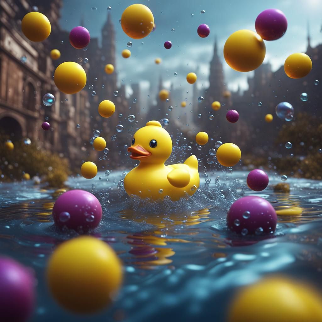 Rubber Ducky DJ in Fantastical Art Style