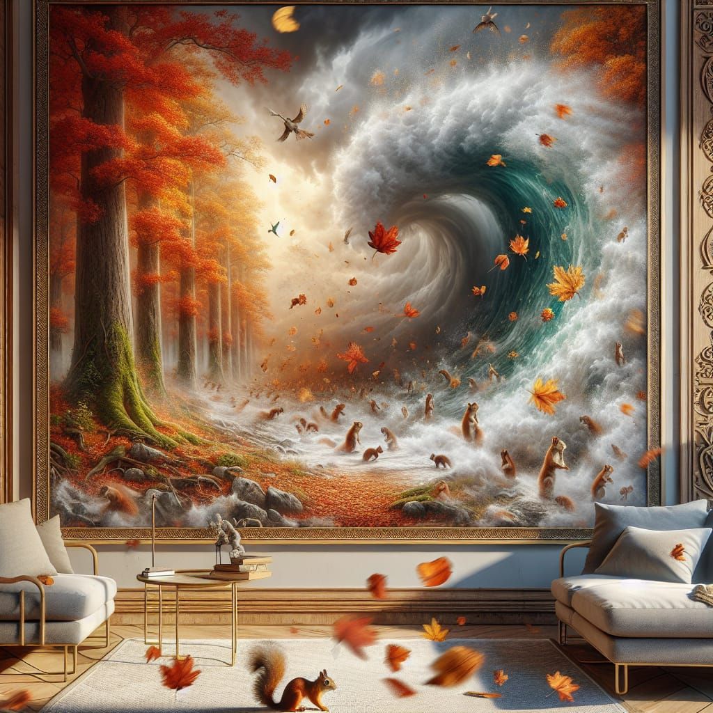 Hyperrealistic Autumn Storm Painting Comes to Life