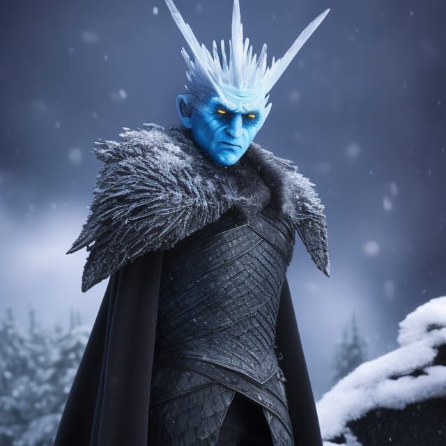 Night King Winter Portrait in Digital Art Style