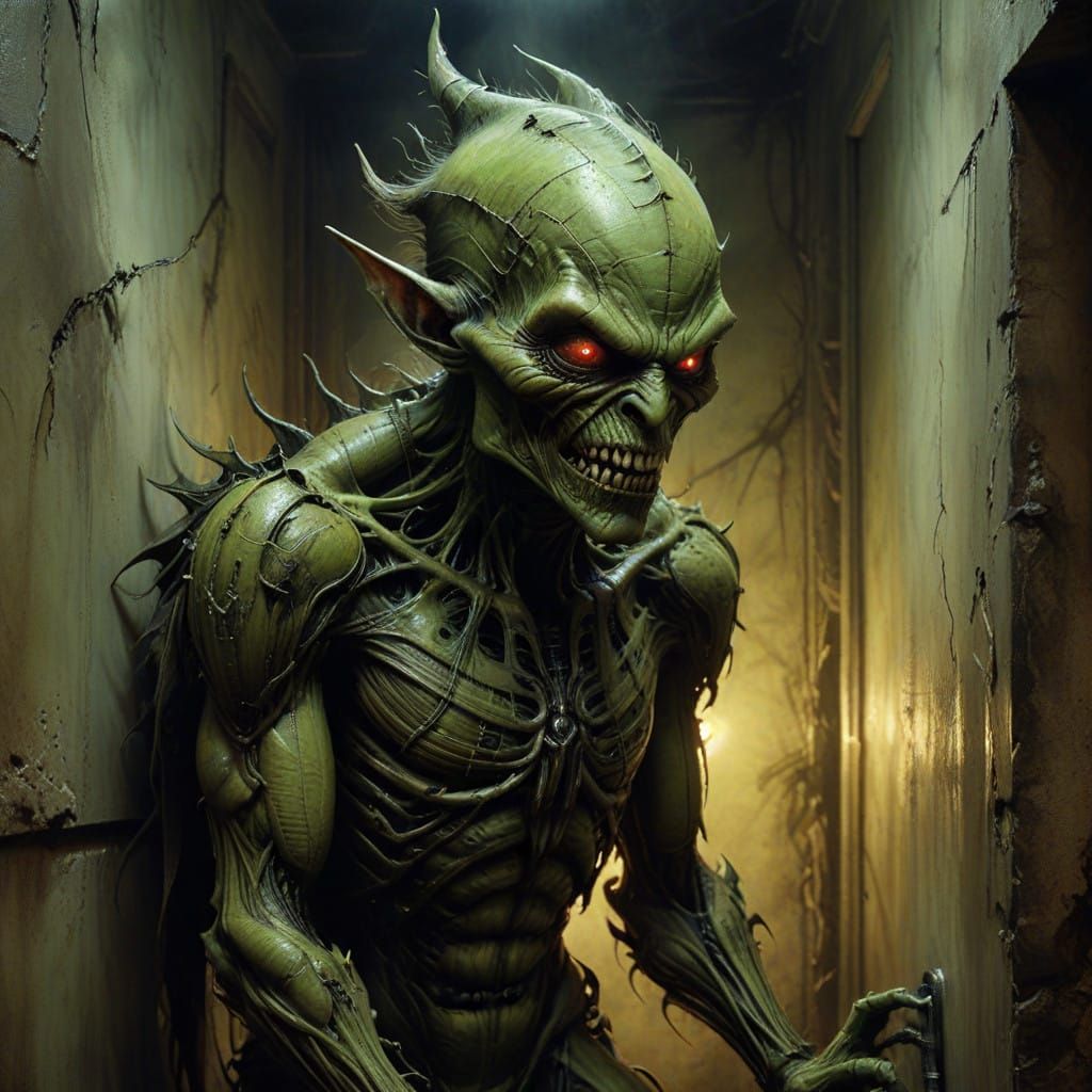 Menacing Goblin Emerges from Suburban Air Vent